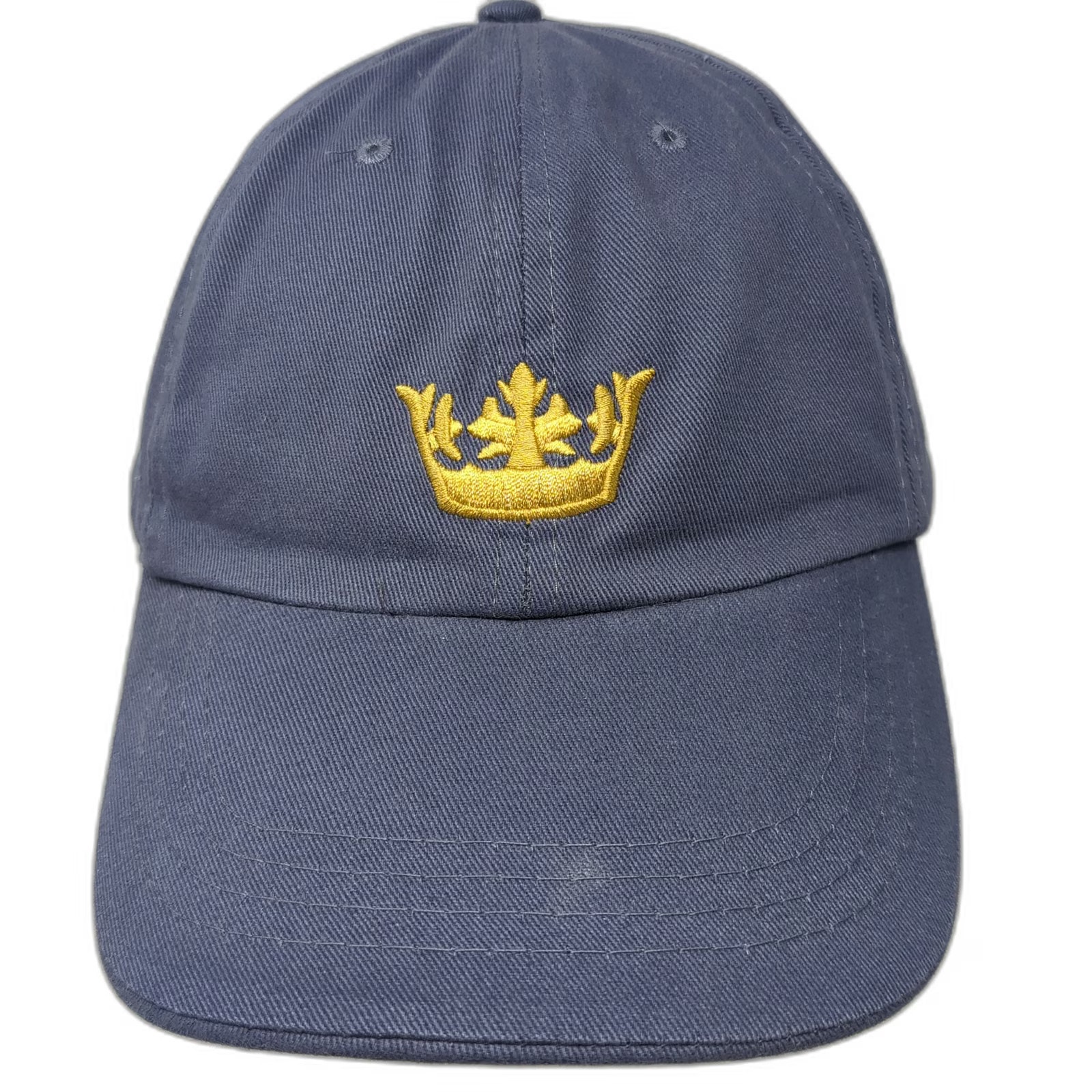 Amawaterways Baseball Cap Blue One Size Gold Crown Embroidery Adjustable Hat